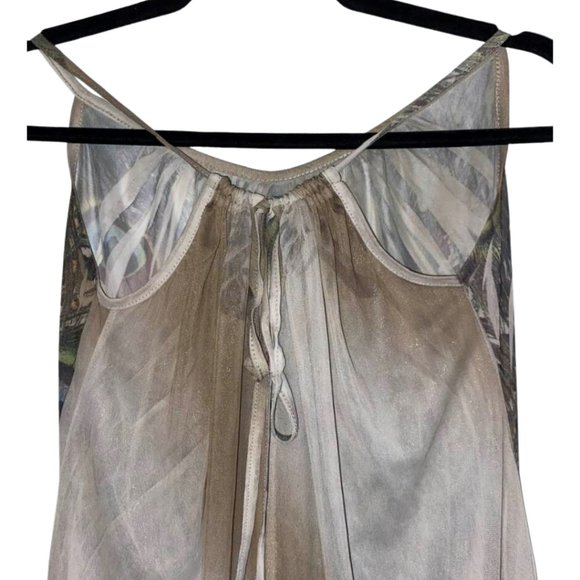 Mandee Sheer High Low Adjustable Blouse - Animal Print - Tie Back - Picture 7 of 10